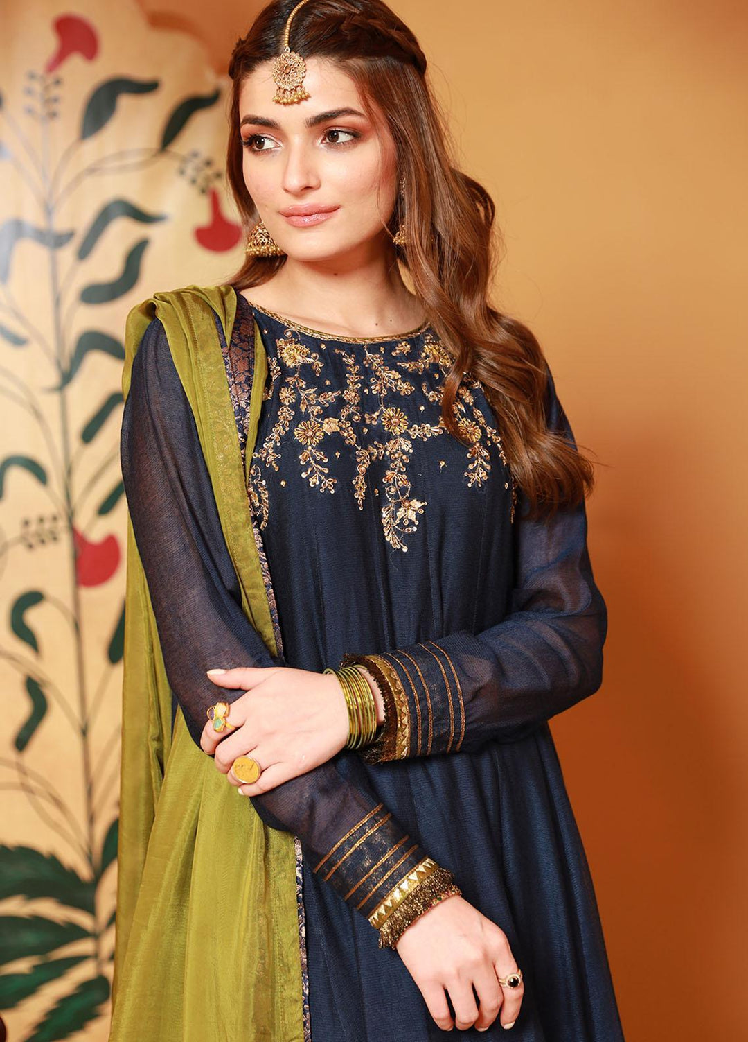 Zaaviay Luxury Pret Embroidered Khaadi Net 3 Piece Dress Roop