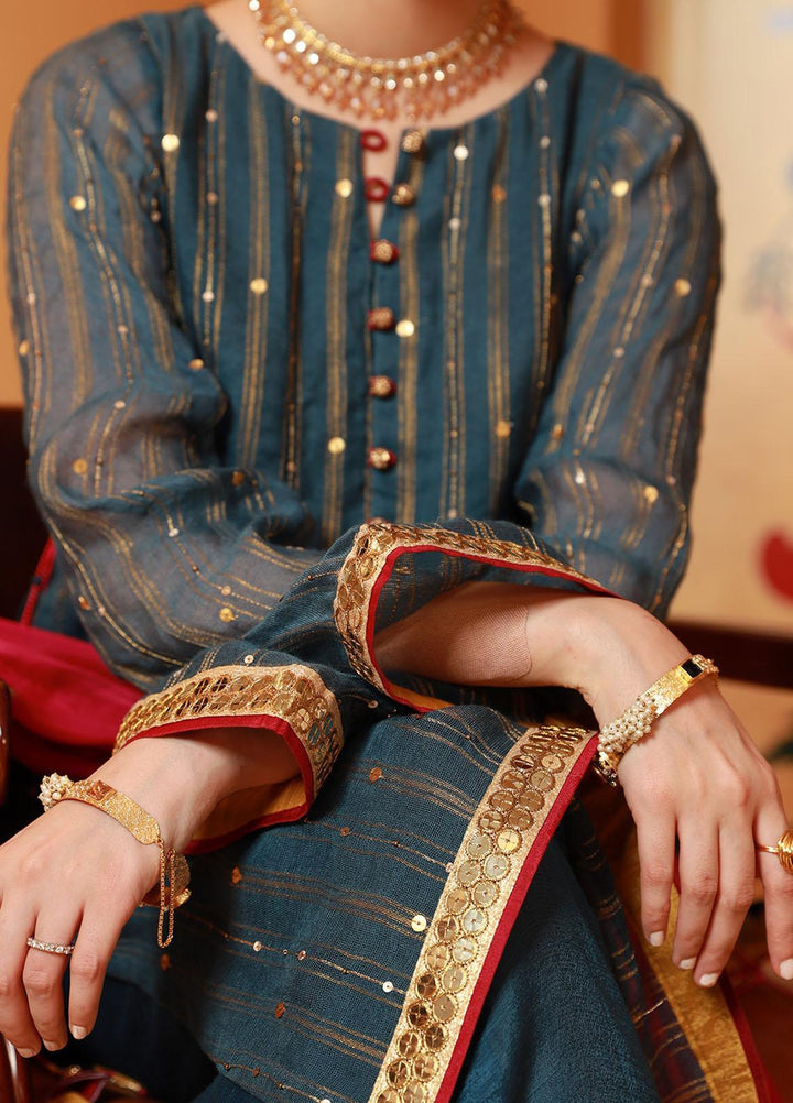 Zaaviay Luxury Pret Embroidered Cotton Net 3 Piece Dress Sassi