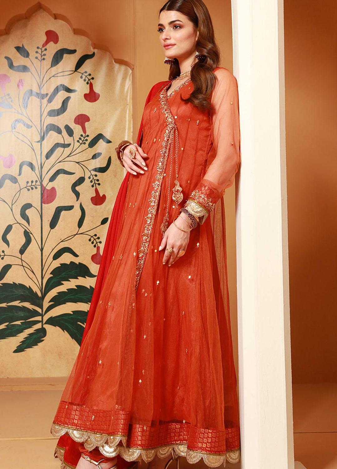 Zaaviay Luxury Pret Embroidered Net 3 Piece Dress Sitar