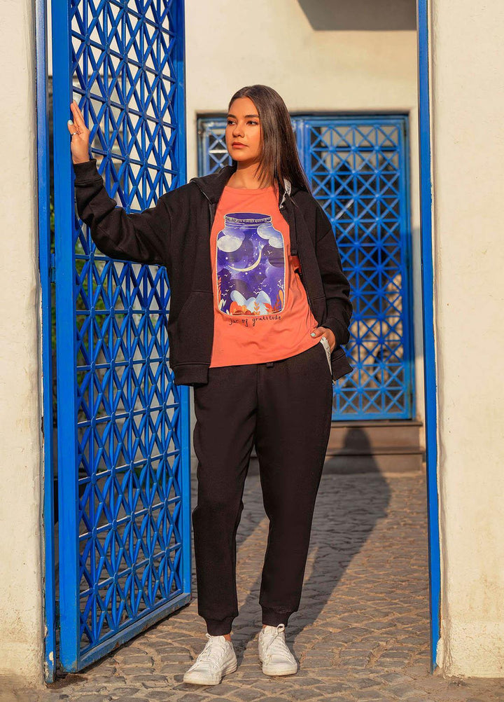 Zaaviay Pret  Cotton T-Shirt ZSZ23-009 (PEACH)