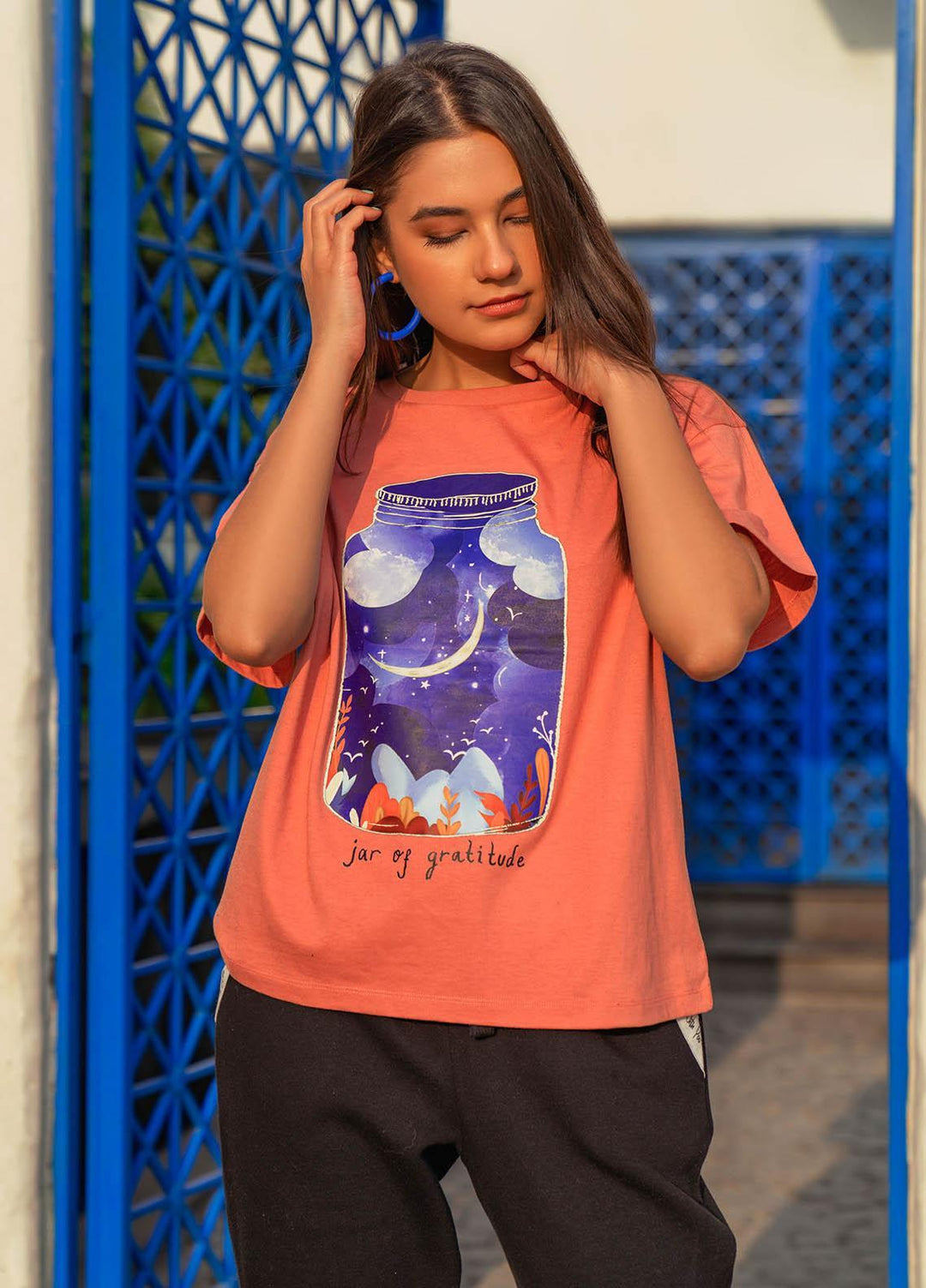 Zaaviay Pret  Cotton T-Shirt ZSZ23-009 (PEACH)