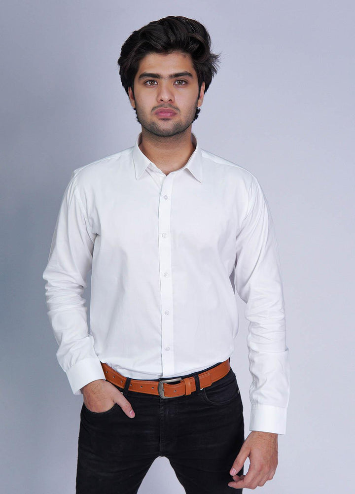 Zaeim Cotton Formal Shirt for Men -  ZM23SH White Formals Shirt