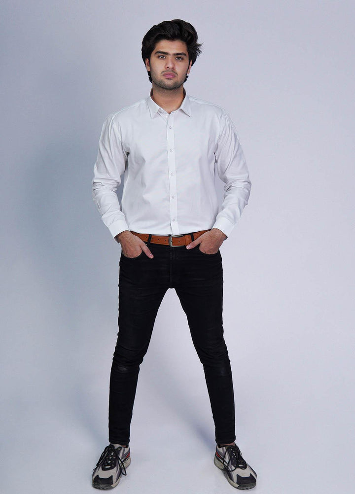 Zaeim Cotton Formal Shirt for Men -  ZM23SH White Formals Shirt