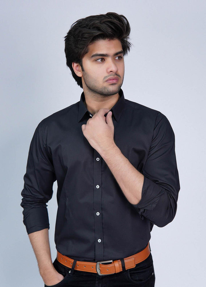 Zaeim Cotton Formal Shirt for Men -  ZM23SH Black Formals Shirt