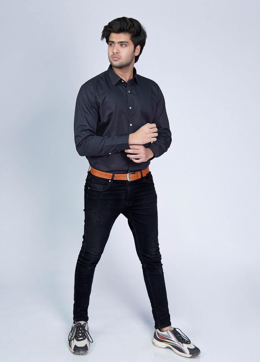 Zaeim Cotton Formal Shirt for Men -  ZM23SH Black Formals Shirt
