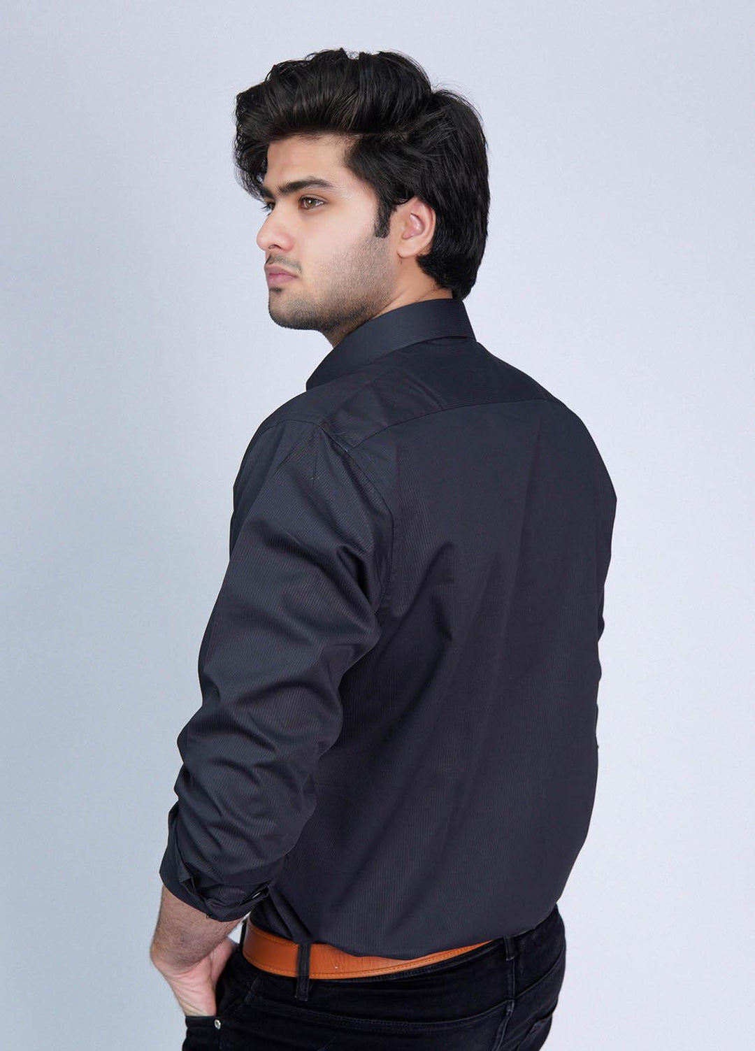 Zaeim Cotton Formal Shirt for Men -  ZM23SH Black Formals Shirt