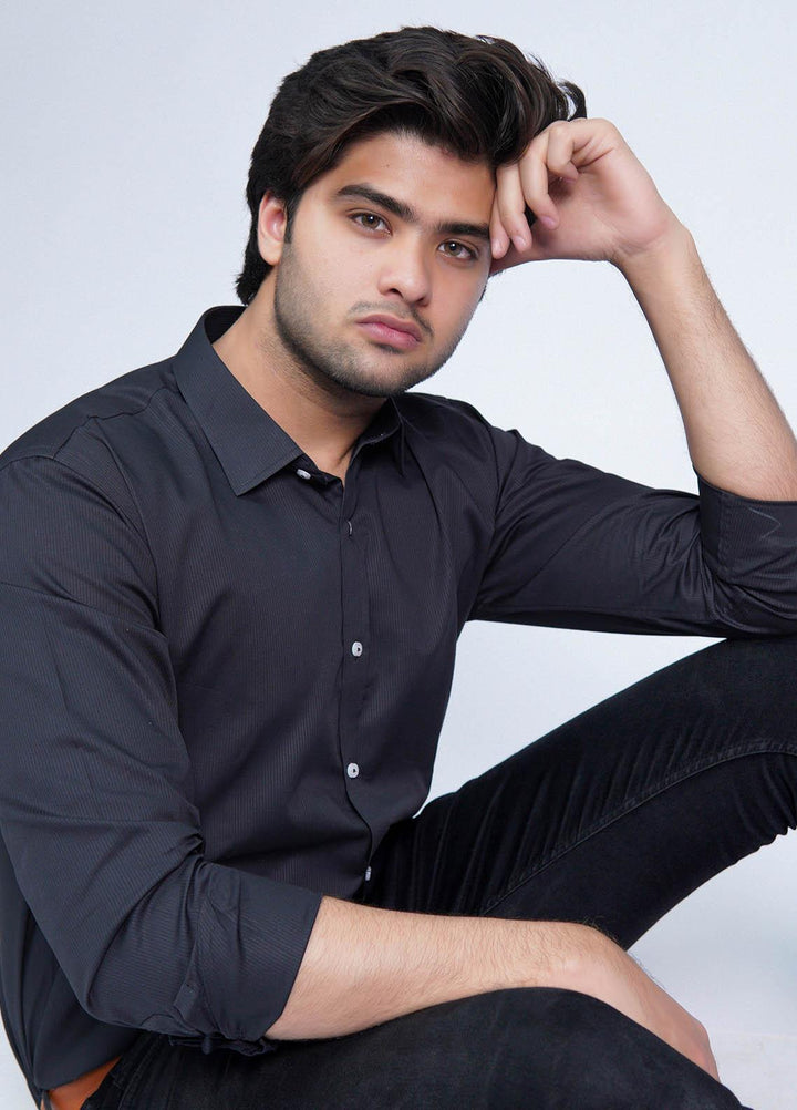 Zaeim Cotton Formal Shirt for Men -  ZM23SH Black Formals Shirt