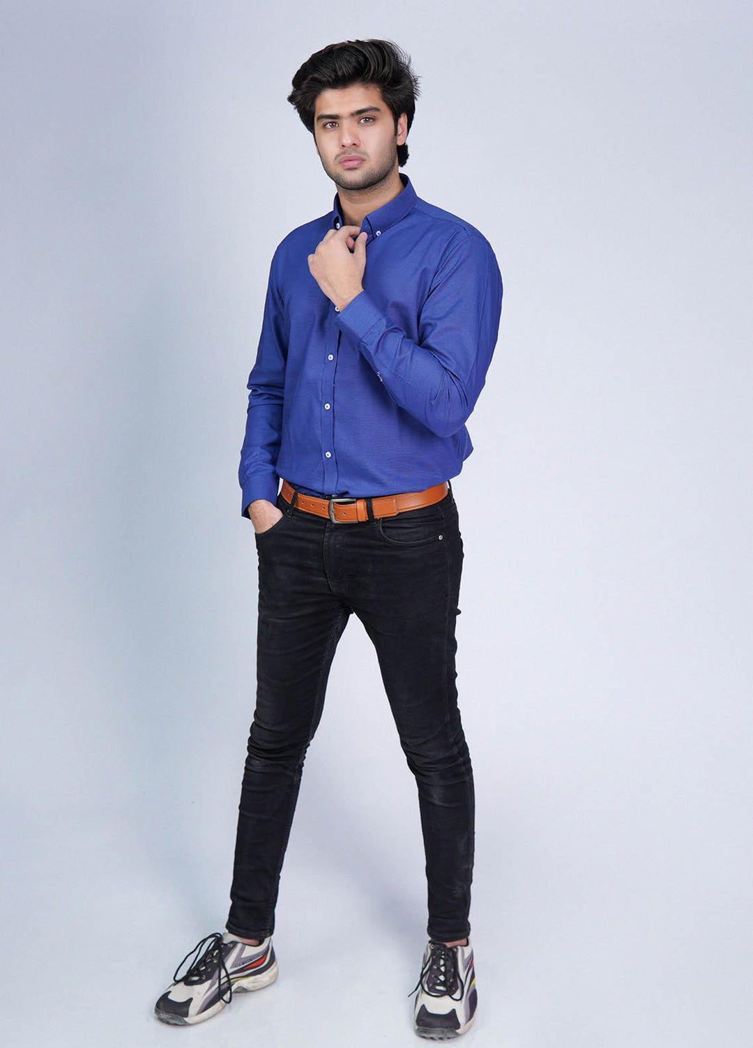Zaeim Cotton Formal Shirt for Men -  ZM23SH Brilliant Blue Shirt
