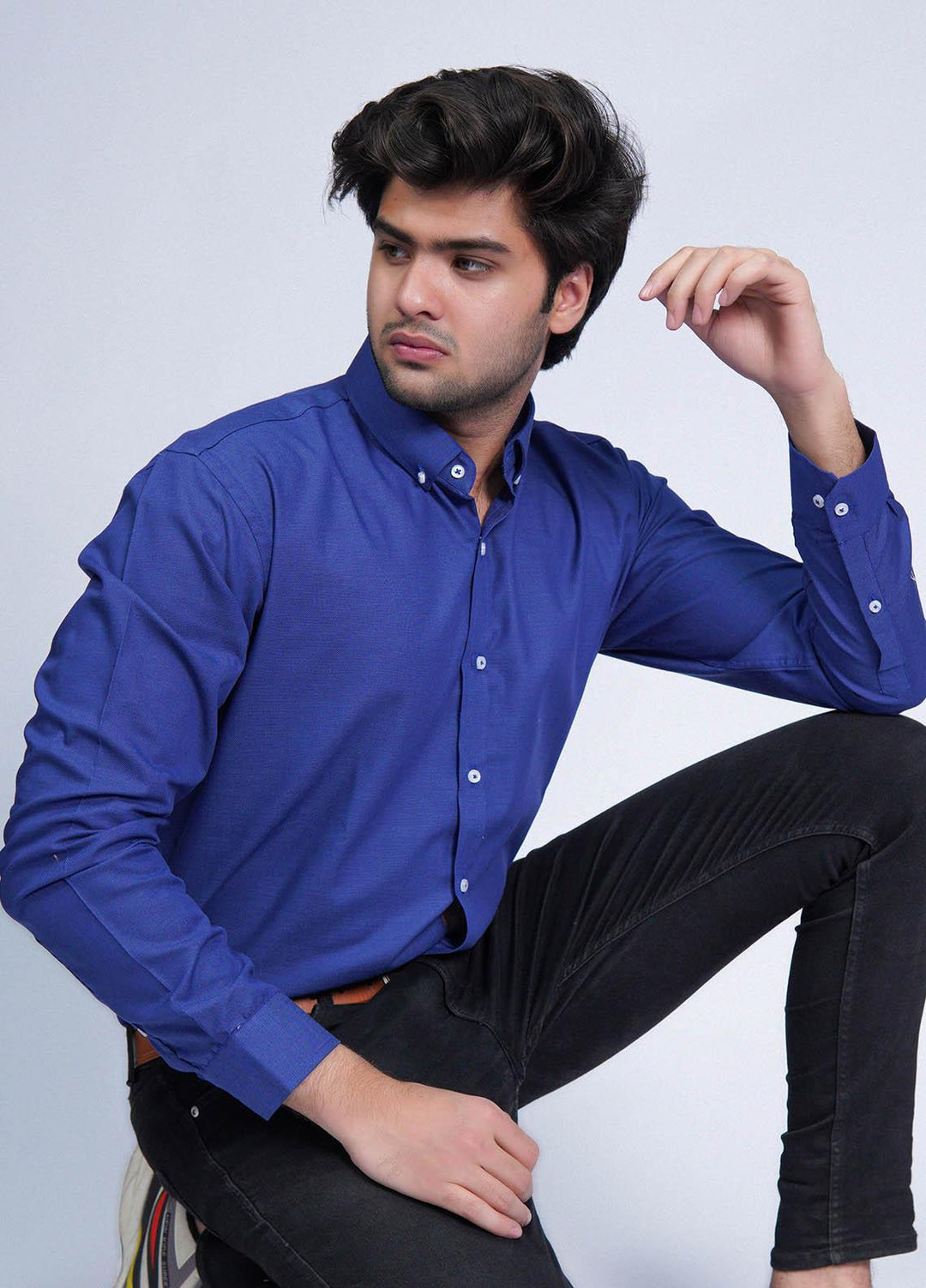 Zaeim Cotton Formal Shirt for Men -  ZM23SH Brilliant Blue Shirt