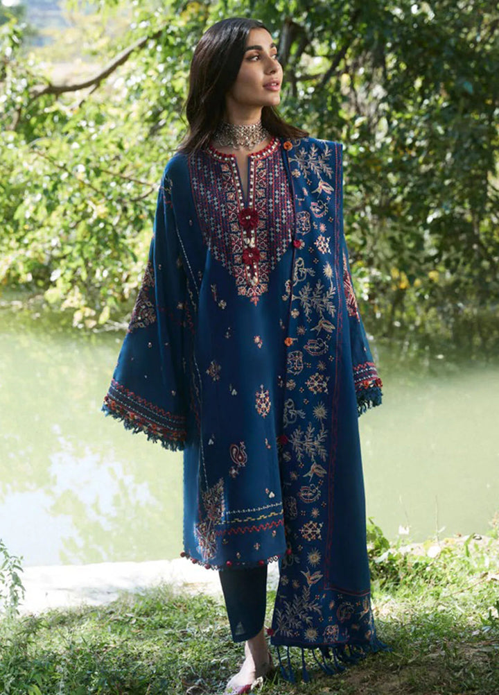 Zaha By Khadijah Shah Embroidered Jacquard Suits Unstitched 3 Piece ZL24W ZW24-15 Zarmina - Winter Collection