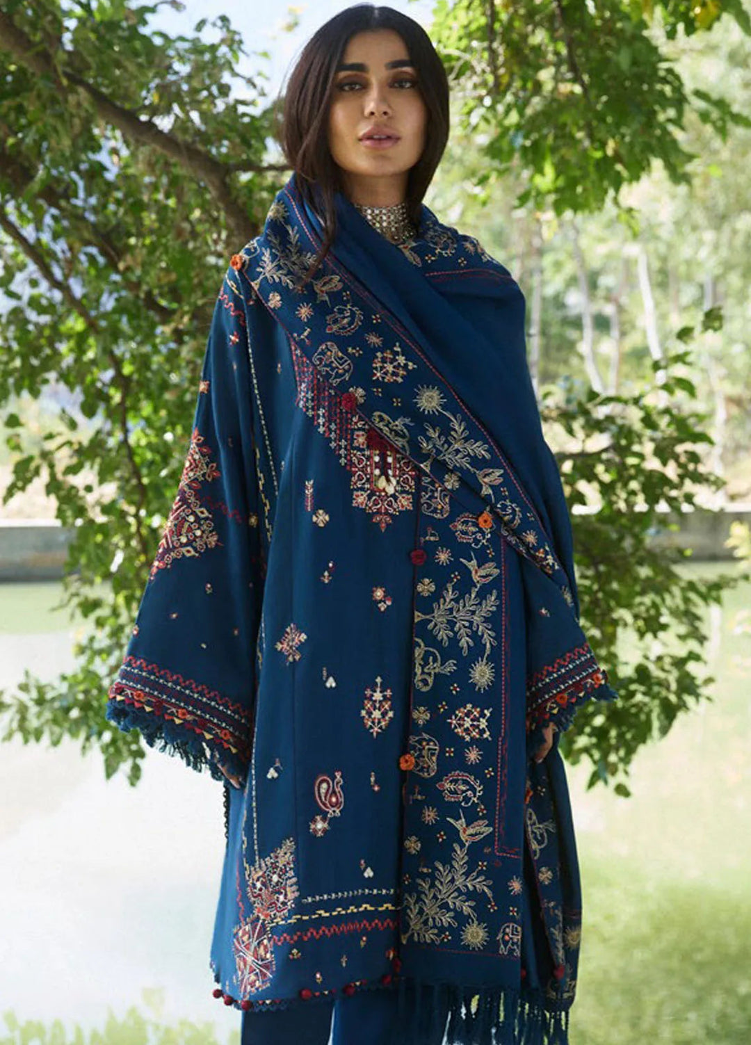 Zaha By Khadijah Shah Embroidered Jacquard Suits Unstitched 3 Piece ZL24W ZW24-15 Zarmina - Winter Collection