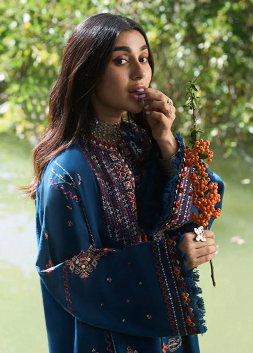 Zaha By Khadijah Shah Embroidered Jacquard Suits Unstitched 3 Piece ZL24W ZW24-15 Zarmina - Winter Collection