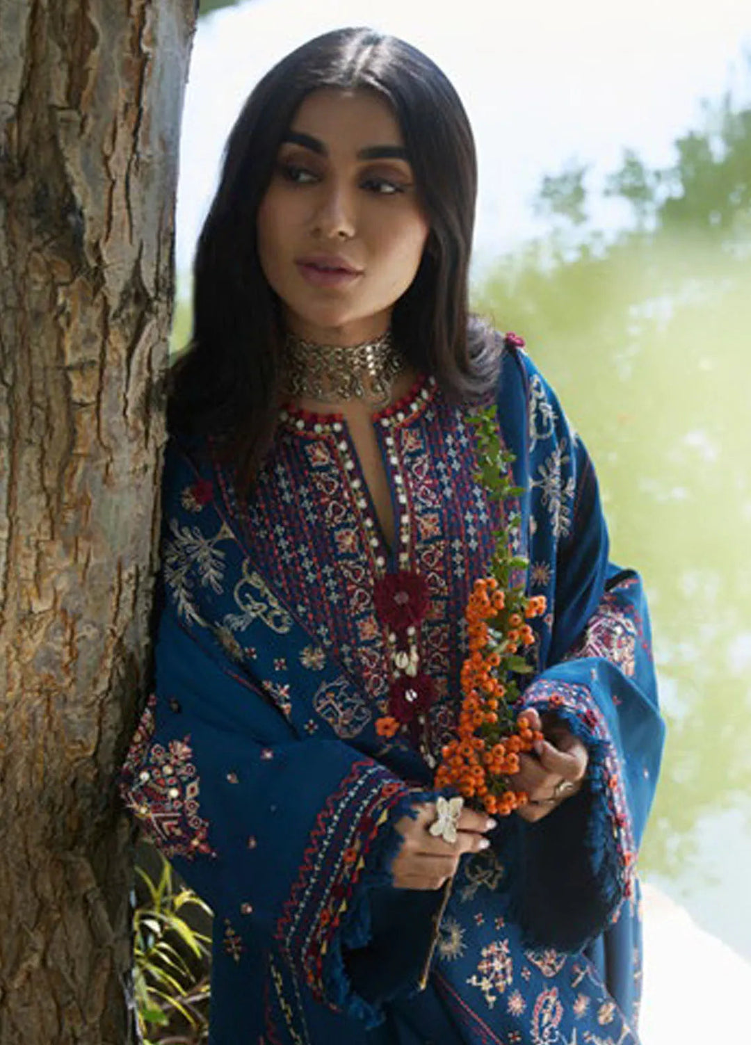 Zaha By Khadijah Shah Embroidered Jacquard Suits Unstitched 3 Piece ZL24W ZW24-15 Zarmina - Winter Collection