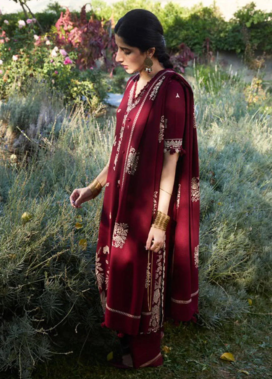 Zaha By Khadijah Shah Embroidered Karandi Suits Unstitched 3 Piece ZL24W ZW24-04 Zarqaa - Winter Collection