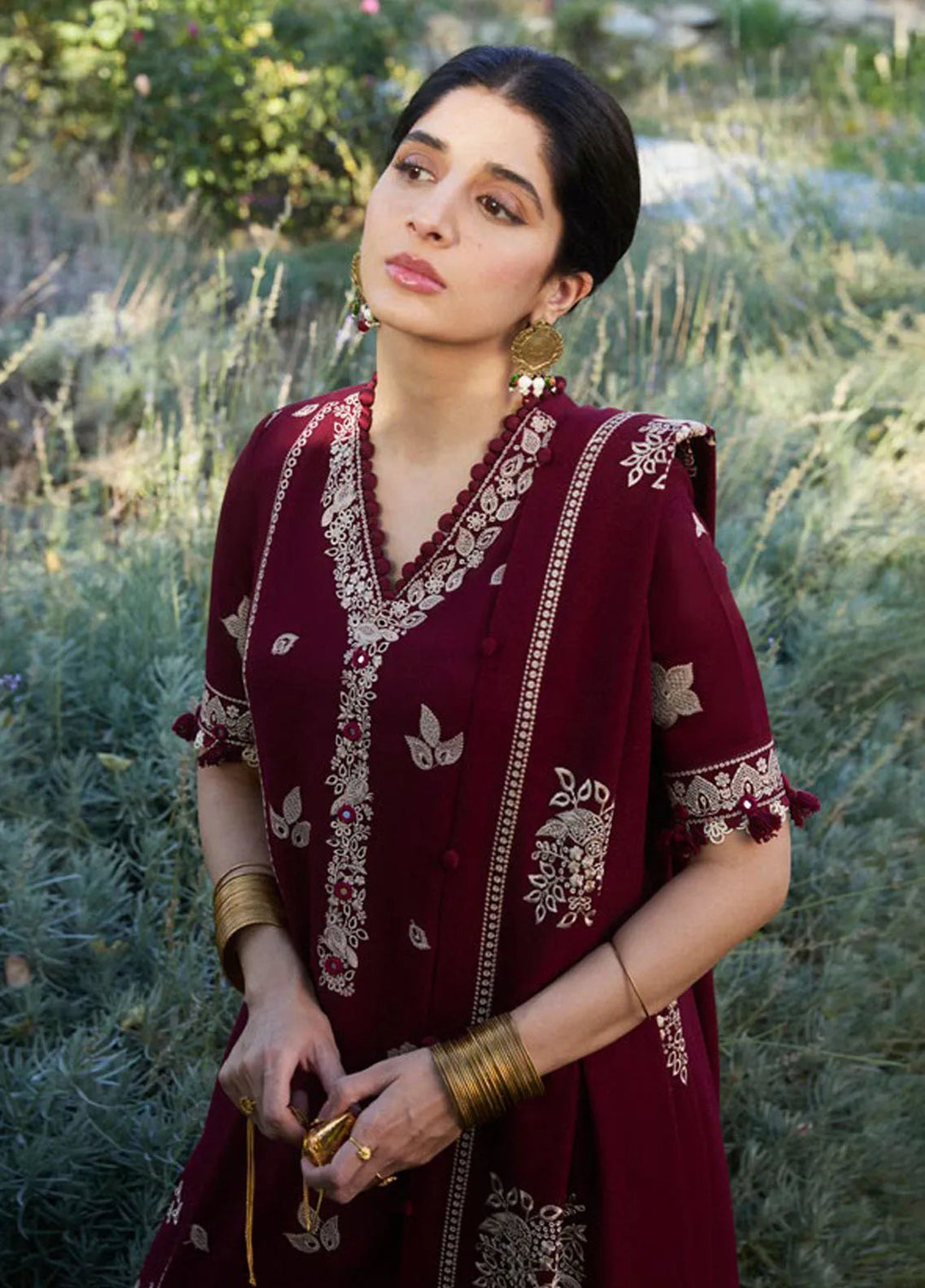 Zaha By Khadijah Shah Embroidered Karandi Suits Unstitched 3 Piece ZL24W ZW24-04 Zarqaa - Winter Collection