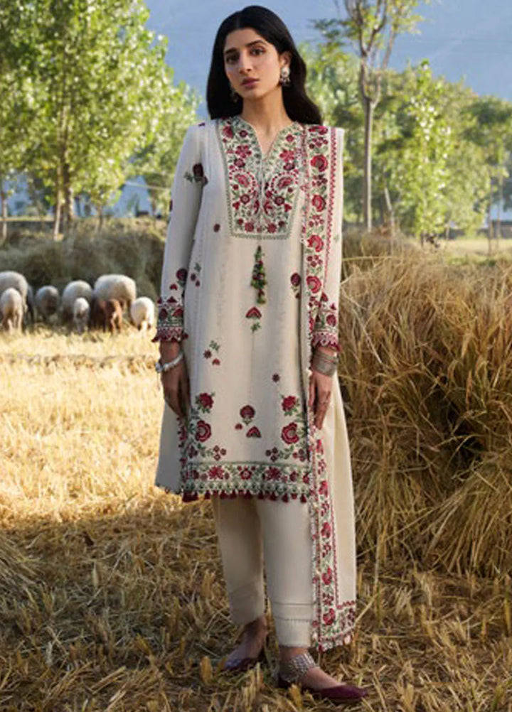 Zaha By Khadijah Shah Embroidered Karandi Suits Unstitched 3 Piece ZL24W ZW24-07 Aabroo - Winter Collection