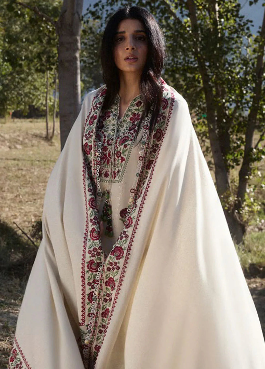 Zaha By Khadijah Shah Embroidered Karandi Suits Unstitched 3 Piece ZL24W ZW24-07 Aabroo - Winter Collection