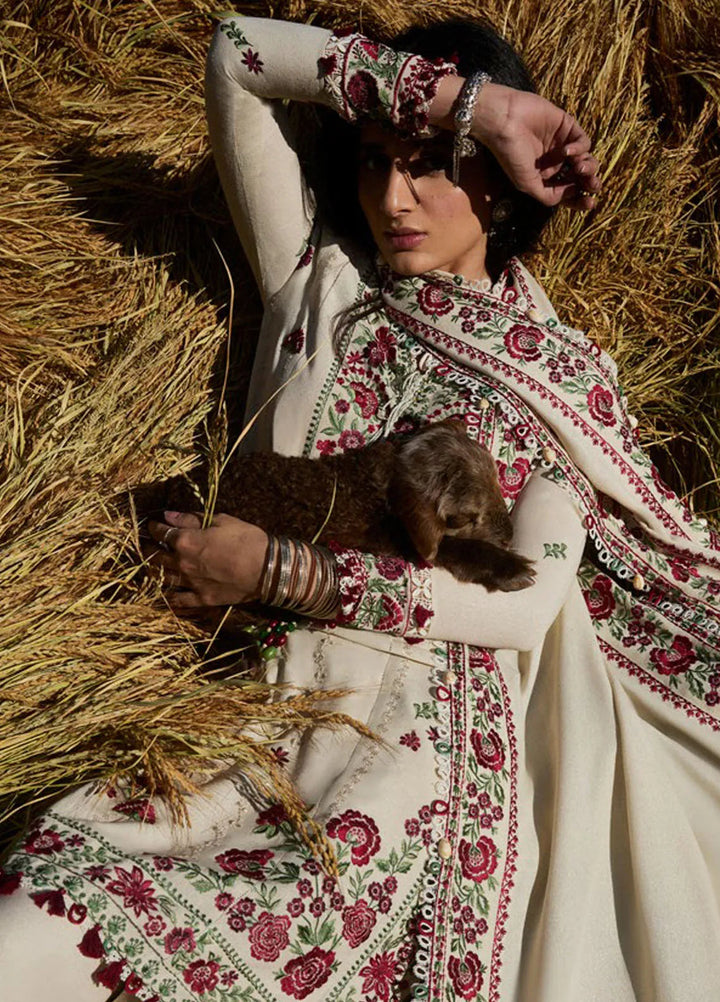 Zaha By Khadijah Shah Embroidered Karandi Suits Unstitched 3 Piece ZL24W ZW24-07 Aabroo - Winter Collection