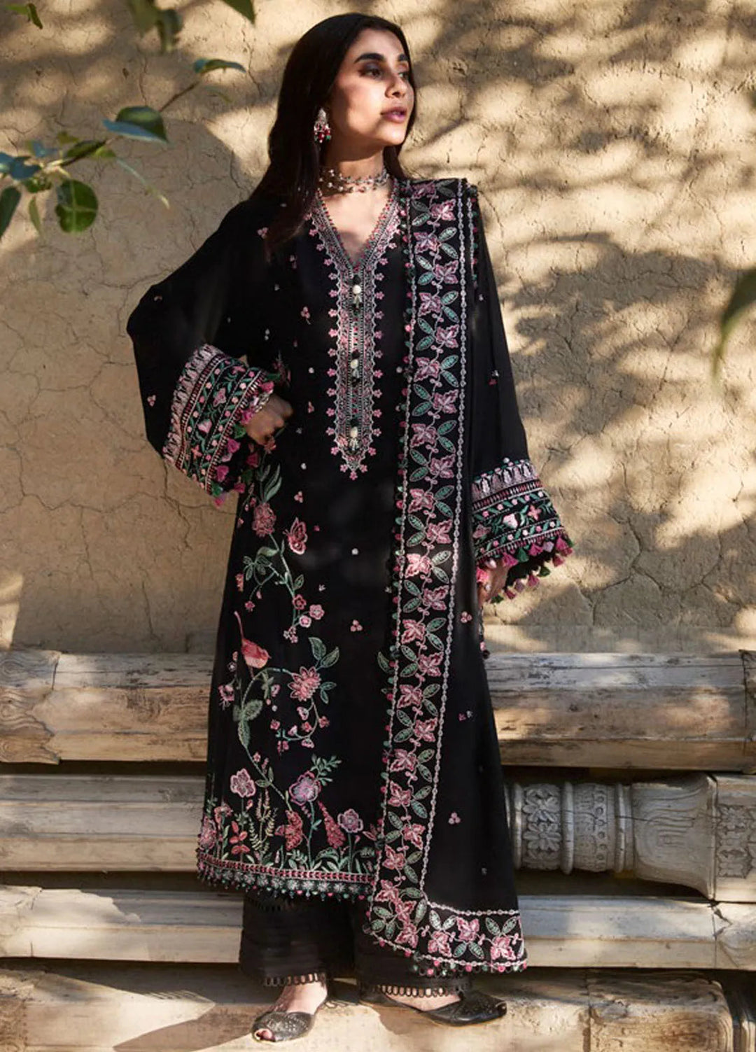 Zaha By Khadijah Shah Embroidered Karandi Suits Unstitched 3 Piece ZL24W ZW24-09 Nayab - Winter Collection