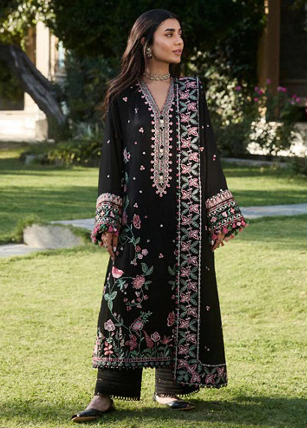 Zaha By Khadijah Shah Embroidered Karandi Suits Unstitched 3 Piece ZL24W ZW24-09 Nayab - Winter Collection