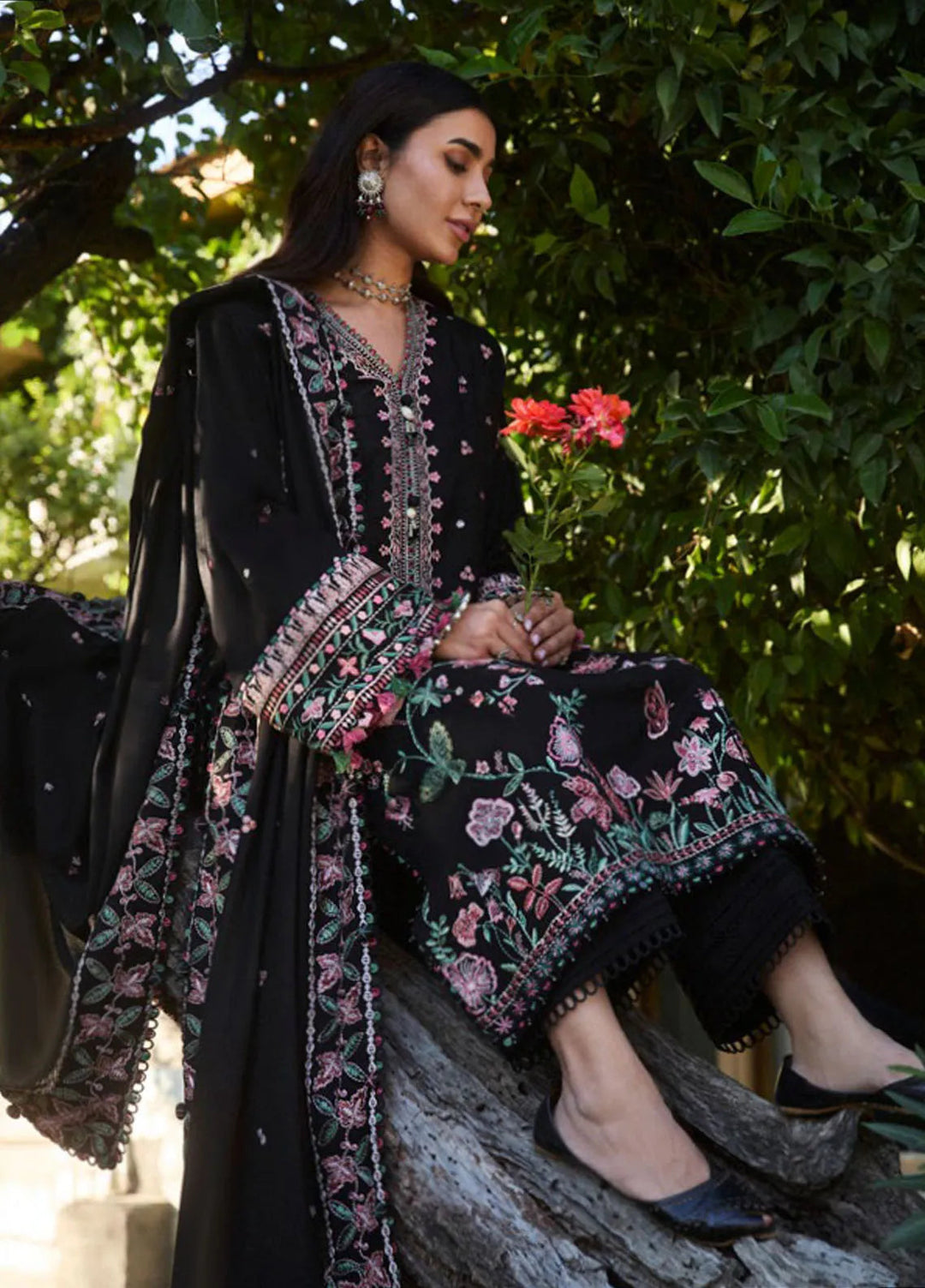 Zaha By Khadijah Shah Embroidered Karandi Suits Unstitched 3 Piece ZL24W ZW24-09 Nayab - Winter Collection