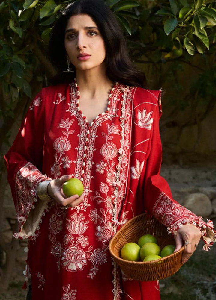 Zaha By Khadijah Shah Embroidered Khaddar Suits Unstitched 3 Piece ZL24W ZW24-02 Dilara - Winter Collection