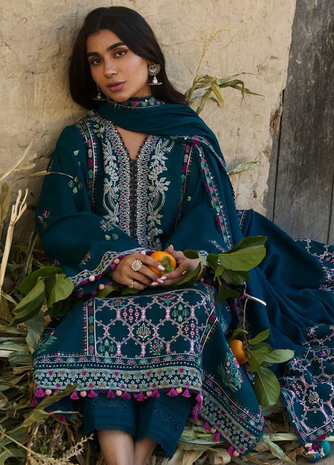 Zaha By Khadijah Shah Embroidered Khaddar Suits Unstitched 3 Piece ZL24W ZW24-05 Zumar - Winter Collection