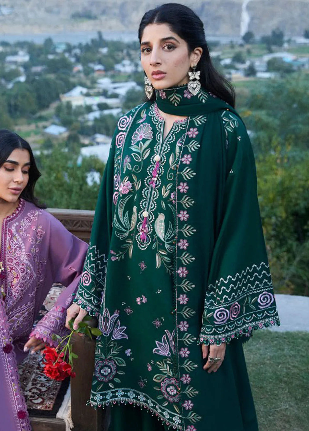 Zaha By Khadijah Shah Embroidered Khaddar Suits Unstitched 3 Piece ZL24W ZW24-11 Arsin - Winter Collection