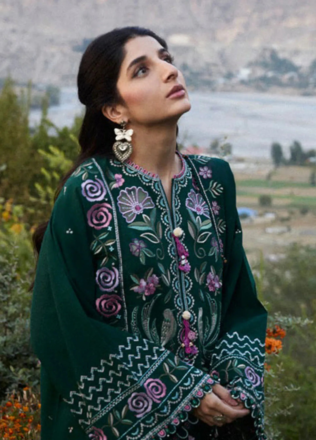 Zaha By Khadijah Shah Embroidered Khaddar Suits Unstitched 3 Piece ZL24W ZW24-11 Arsin - Winter Collection