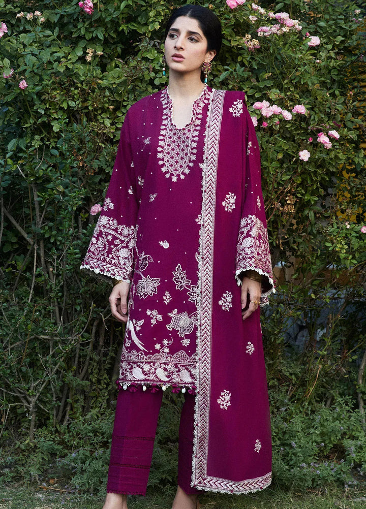 Zaha By Khadijah Shah Embroidered Khaddar Suits Unstitched 3 Piece ZL24W ZW24-12 Afreen - Winter Collection