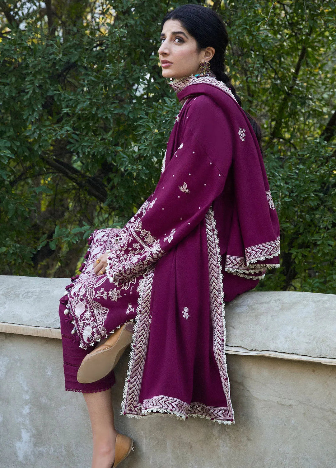 Zaha By Khadijah Shah Embroidered Khaddar Suits Unstitched 3 Piece ZL24W ZW24-12 Afreen - Winter Collection