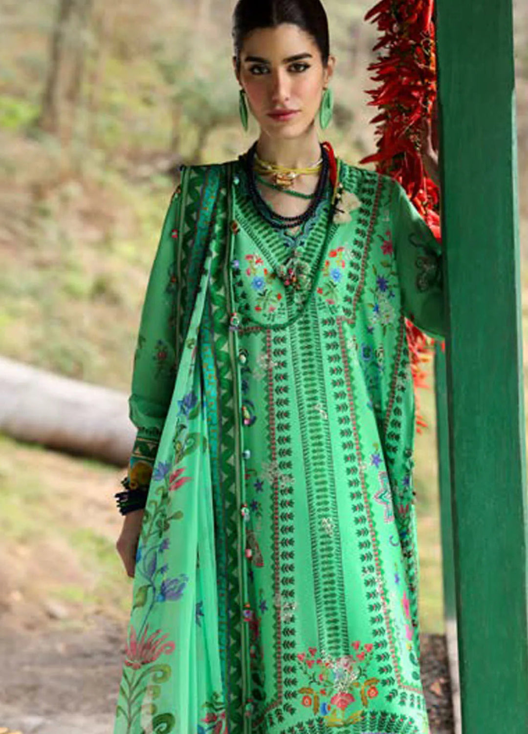Zaha By Khadijah Shah Embroidered Lawn Suits Unstitched 3 Piece ZL25NL D-06 A Amani - Summer Collection