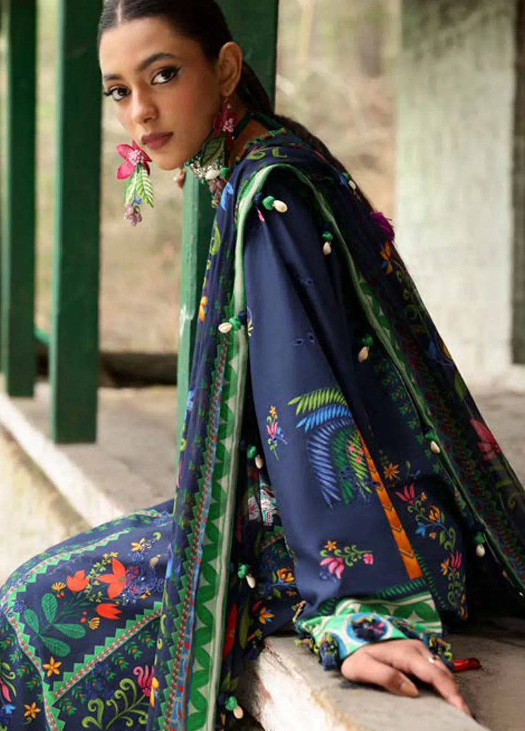 Zaha By Khadijah Shah Embroidered Lawn Suits Unstitched 3 Piece ZL25NL D-06 B Amani - Summer Collection