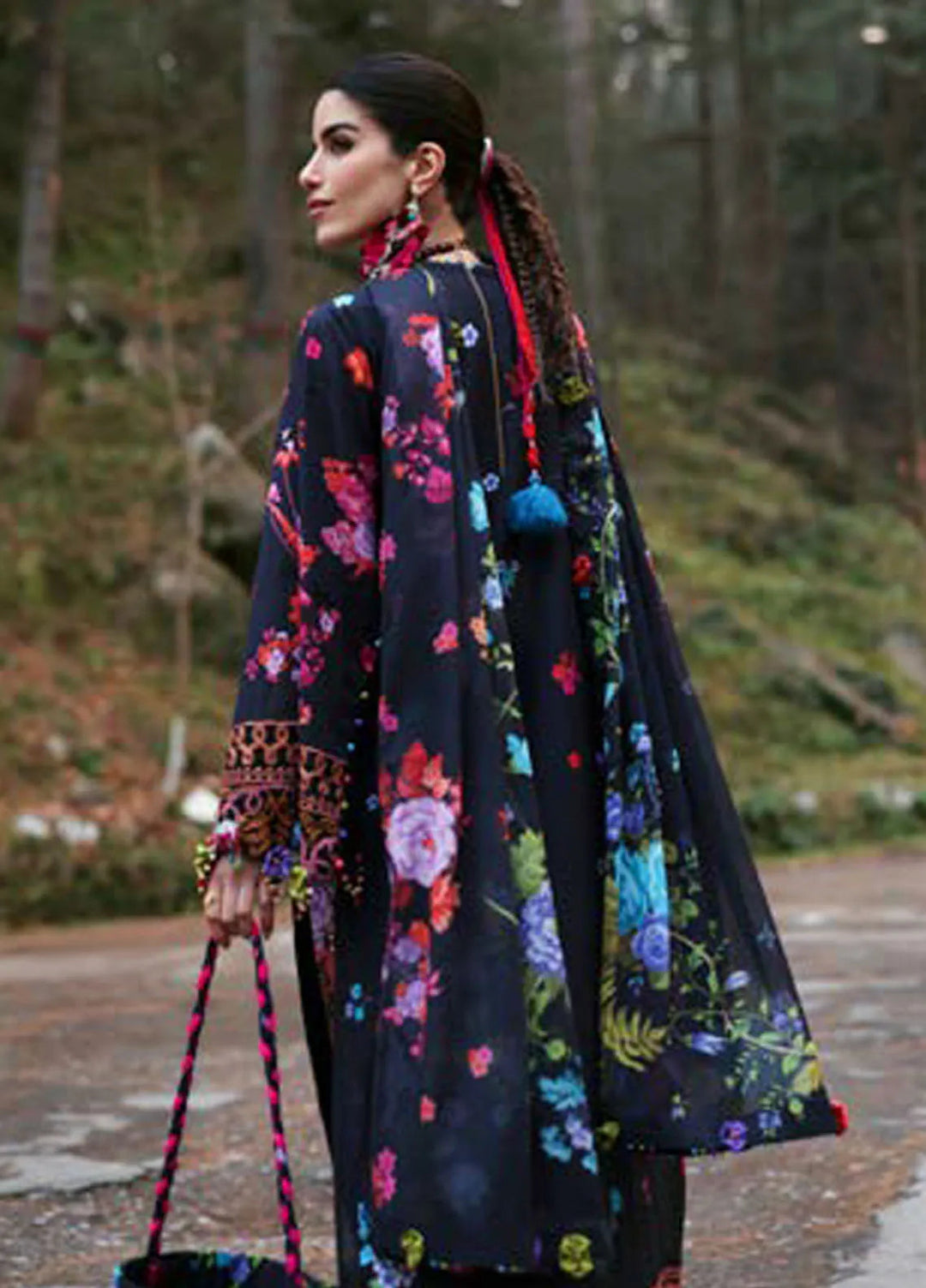 Zaha By Khadijah Shah Embroidered Lawn Suits Unstitched 3 Piece ZL25NL D-07 A Alya - Summer Collection