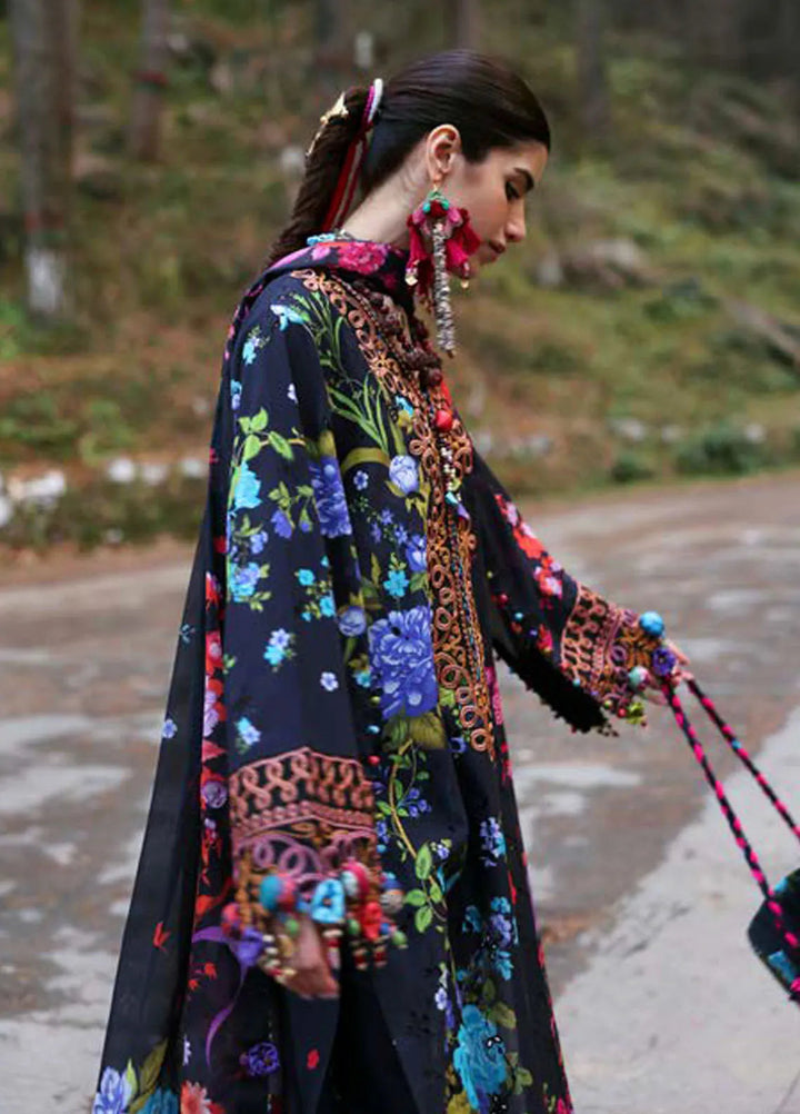 Zaha By Khadijah Shah Embroidered Lawn Suits Unstitched 3 Piece ZL25NL D-07 A Alya - Summer Collection