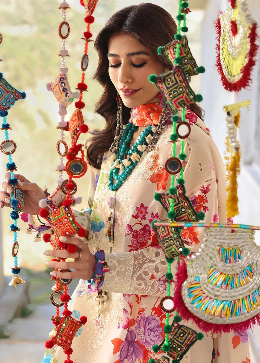 Zaha By Khadijah Shah Embroidered Lawn Suits Unstitched 3 Piece ZL25NL D-07 B Alya - Summer Collection