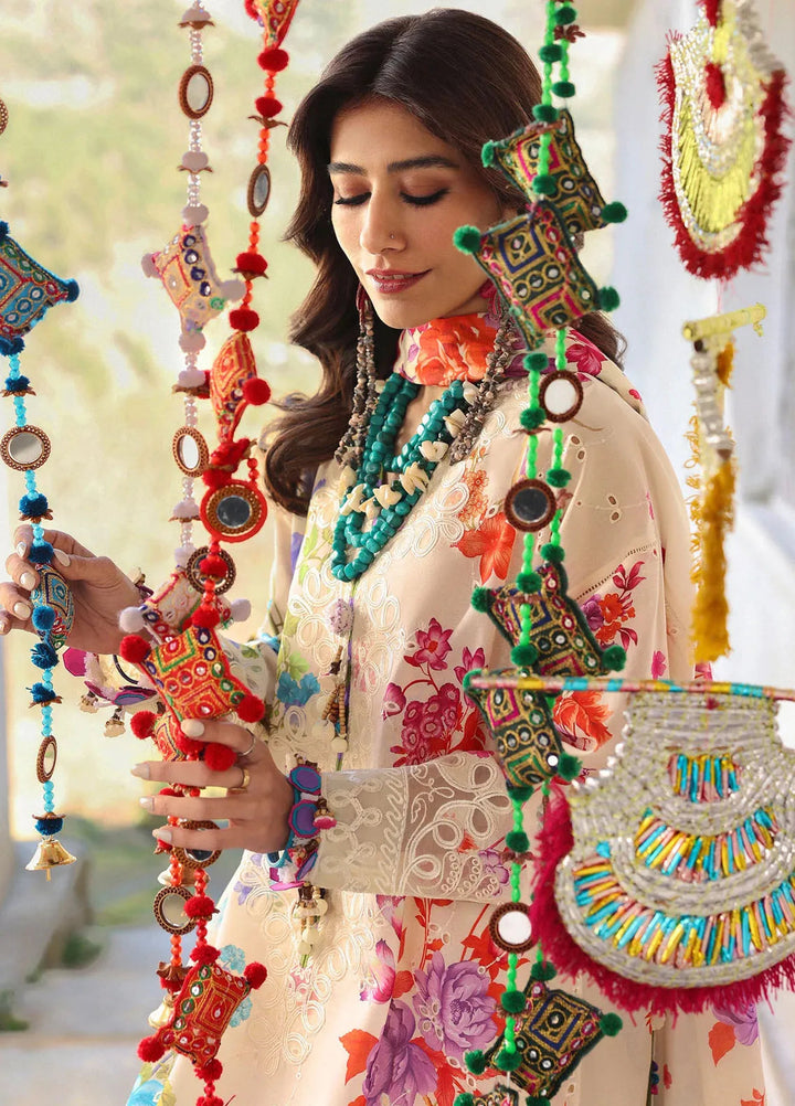 Zaha By Khadijah Shah Embroidered Lawn Suits Unstitched 3 Piece ZL25NL D-07 B Alya - Summer Collection