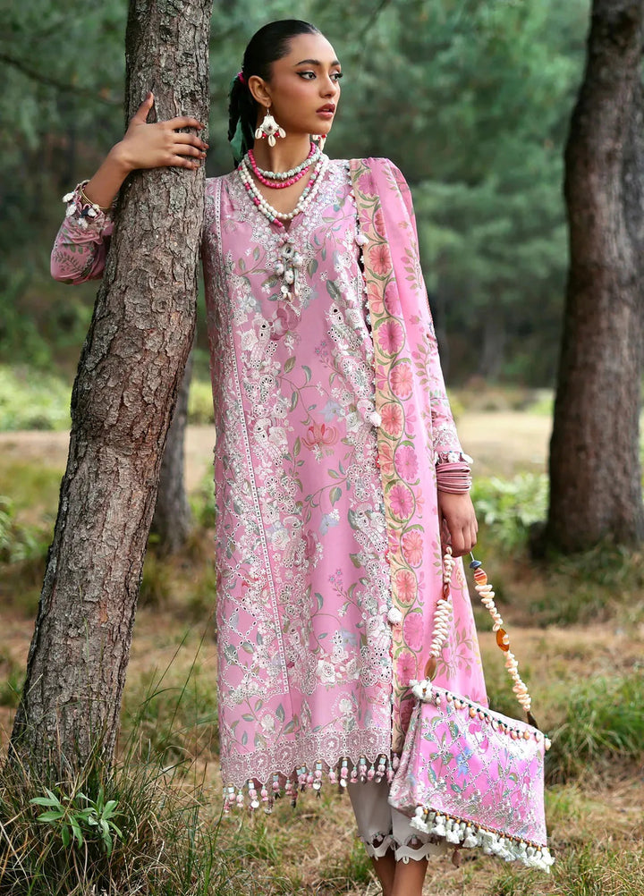 Zaha By Khadijah Shah Embroidered Lawn Suits Unstitched 3 Piece ZL25NL D-01 A Zayana - Summer Collection