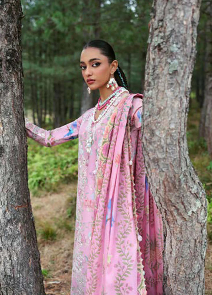 Zaha By Khadijah Shah Embroidered Lawn Suits Unstitched 3 Piece ZL25NL D-01 A Zayana - Summer Collection