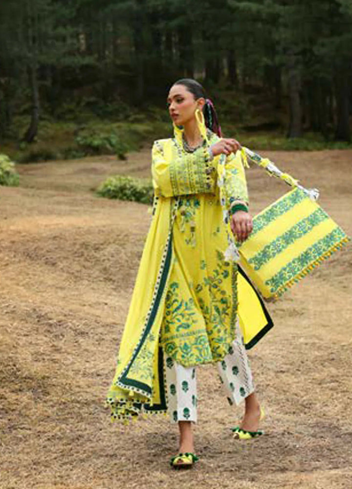 Zaha By Khadijah Shah Embroidered Lawn Suits Unstitched 3 Piece ZL25NL D-10 B Elaya - Summer Collection