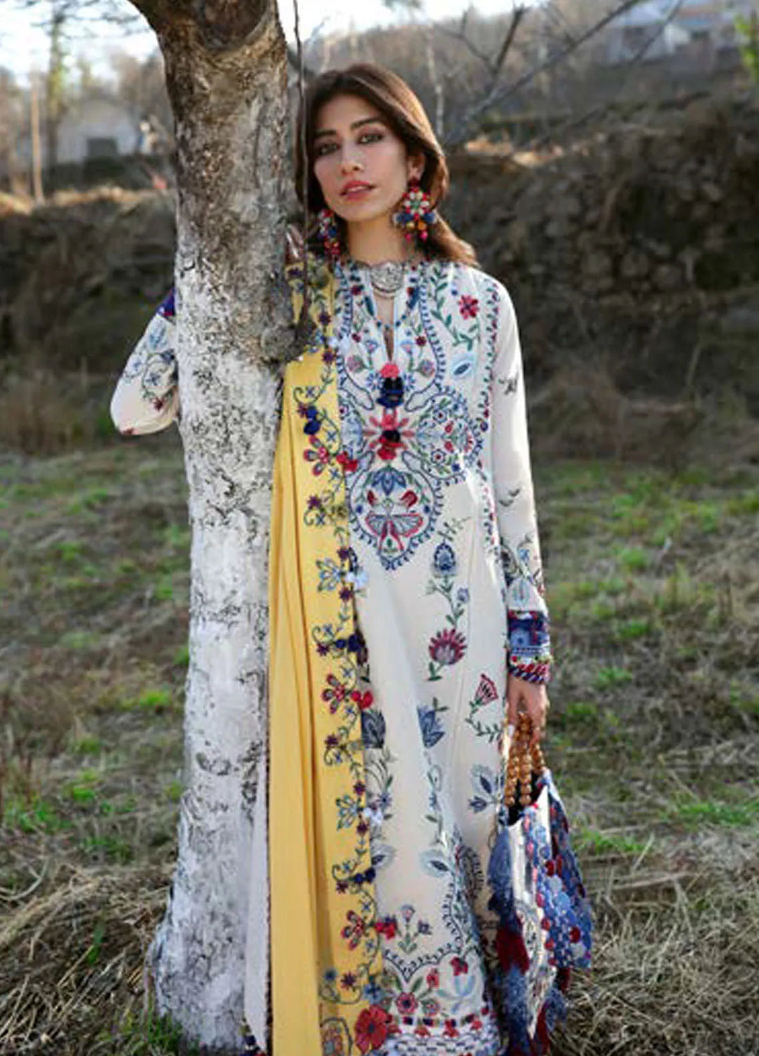 Zaha By Khadijah Shah Embroidered Lawn Suits Unstitched 3 Piece ZL25NL D-11 B Kashur - Summer Collection
