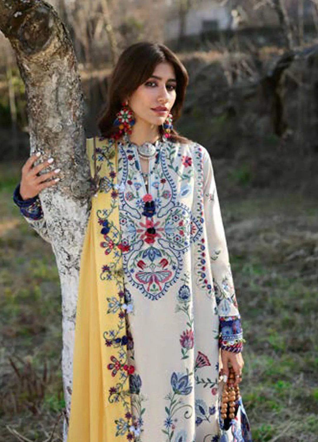 Zaha By Khadijah Shah Embroidered Lawn Suits Unstitched 3 Piece ZL25NL D-11 B Kashur - Summer Collection