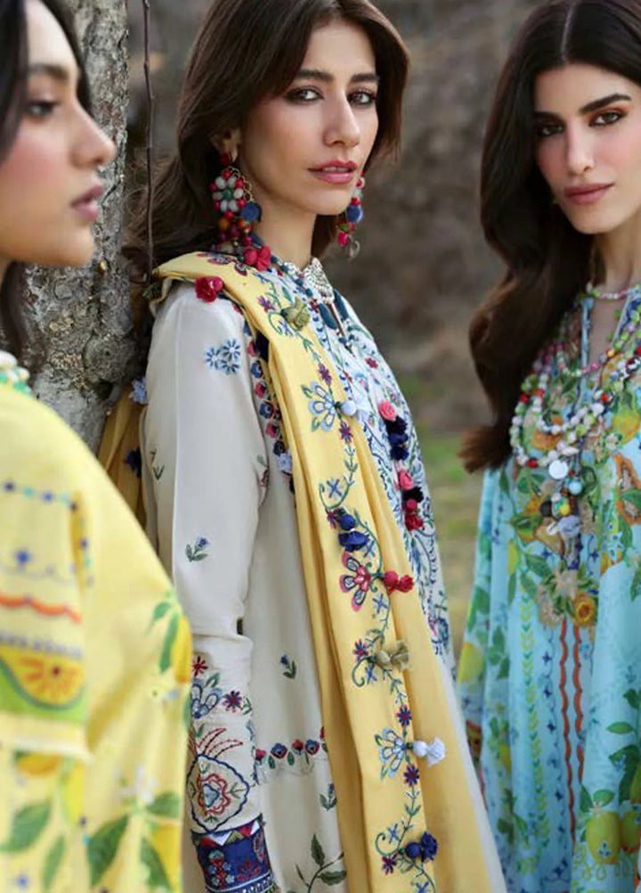 Zaha By Khadijah Shah Embroidered Lawn Suits Unstitched 3 Piece ZL25NL D-11 B Kashur - Summer Collection