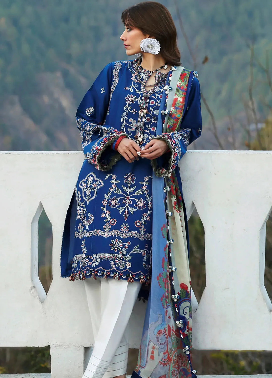 Zaha By Khadijah Shah Embroidered Lawn Suits Unstitched 3 Piece ZL25NL D-15 B Maya - Summer Collection