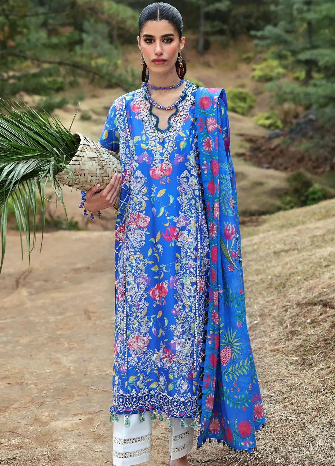 Zaha By Khadijah Shah Embroidered Lawn Suits Unstitched 3 Piece ZL25NL D-01 B Zayana - Summer Collection