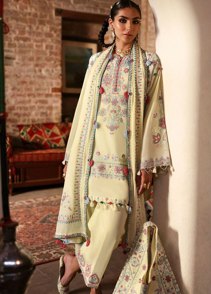 Zaha by Khadijah Shah Embroidered Lawn Suits Unstitched 3 Piece ZL25UF D-01 Meherbano - Festive Collection