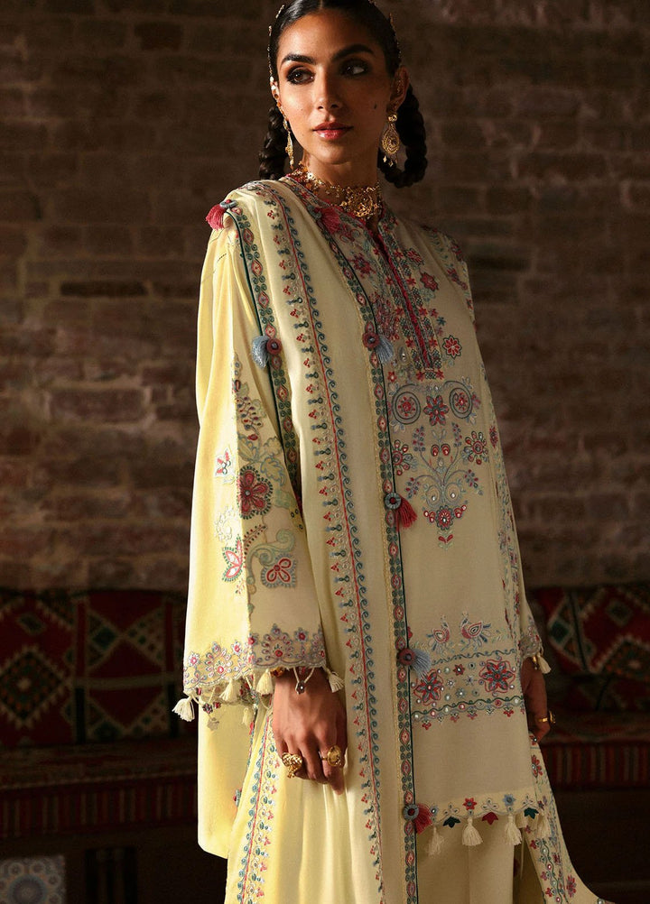 Zaha by Khadijah Shah Embroidered Lawn Suits Unstitched 3 Piece ZL25UF D-01 Meherbano - Festive Collection
