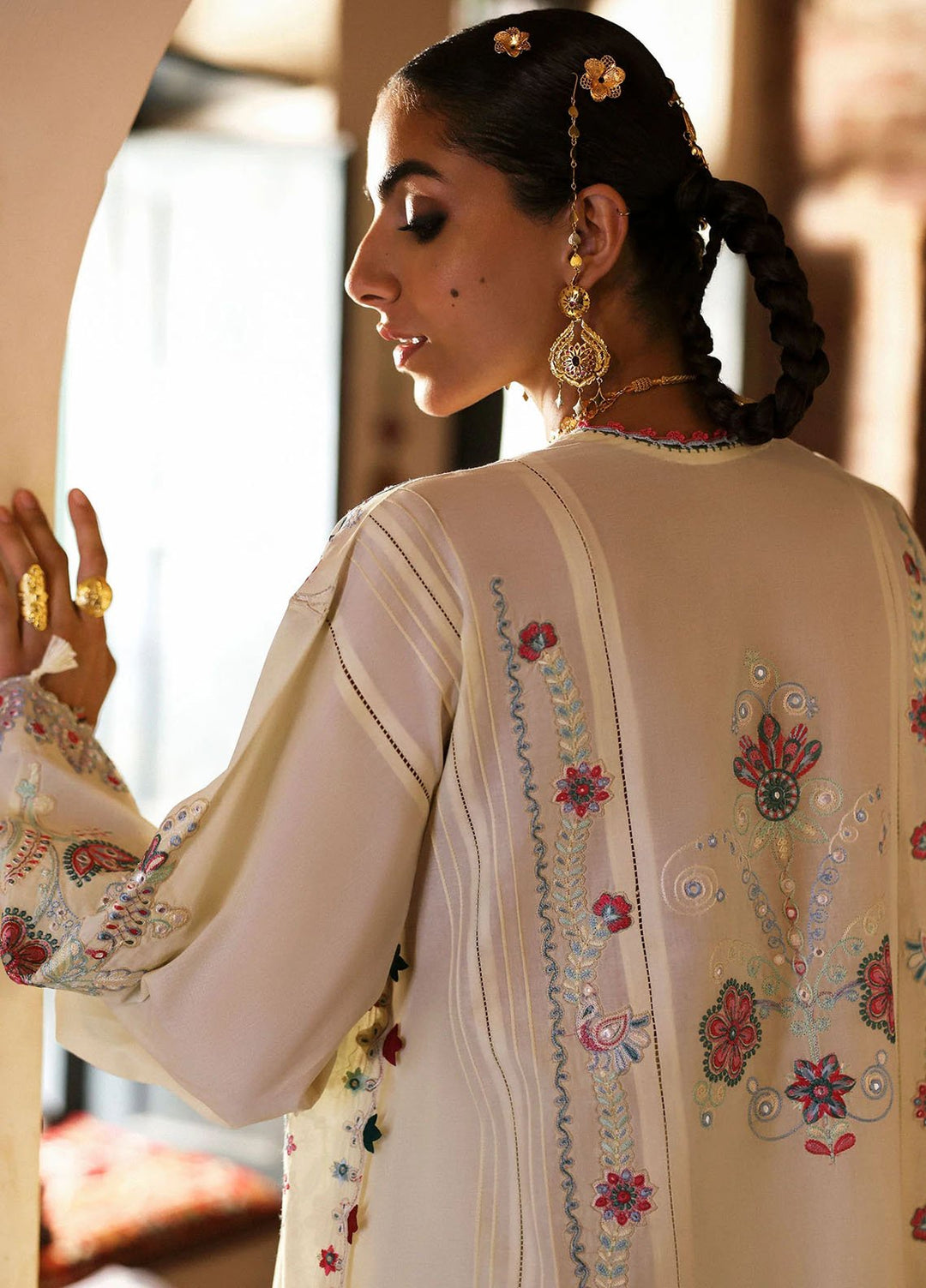 Zaha by Khadijah Shah Embroidered Lawn Suits Unstitched 3 Piece ZL25UF D-01 Meherbano - Festive Collection