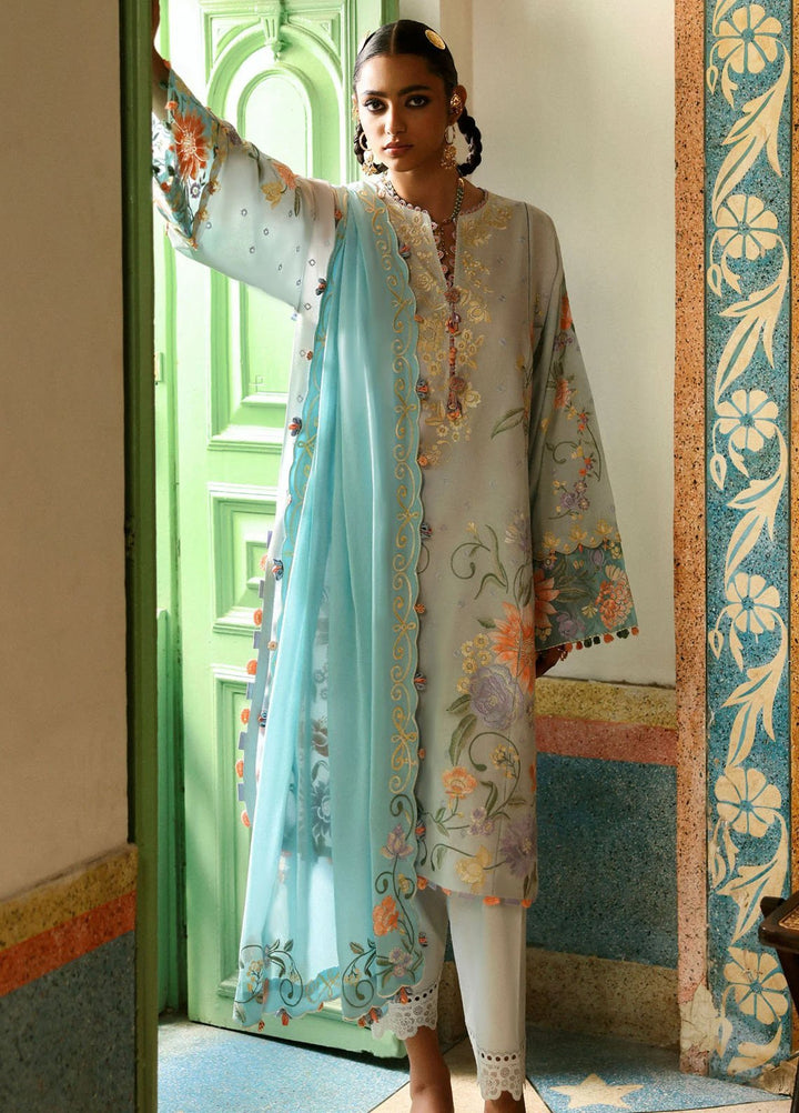 Zaha by Khadijah Shah Embroidered Lawn Suits Unstitched 3 Piece ZL25UF D-03 Shehrbano - Festive Collection