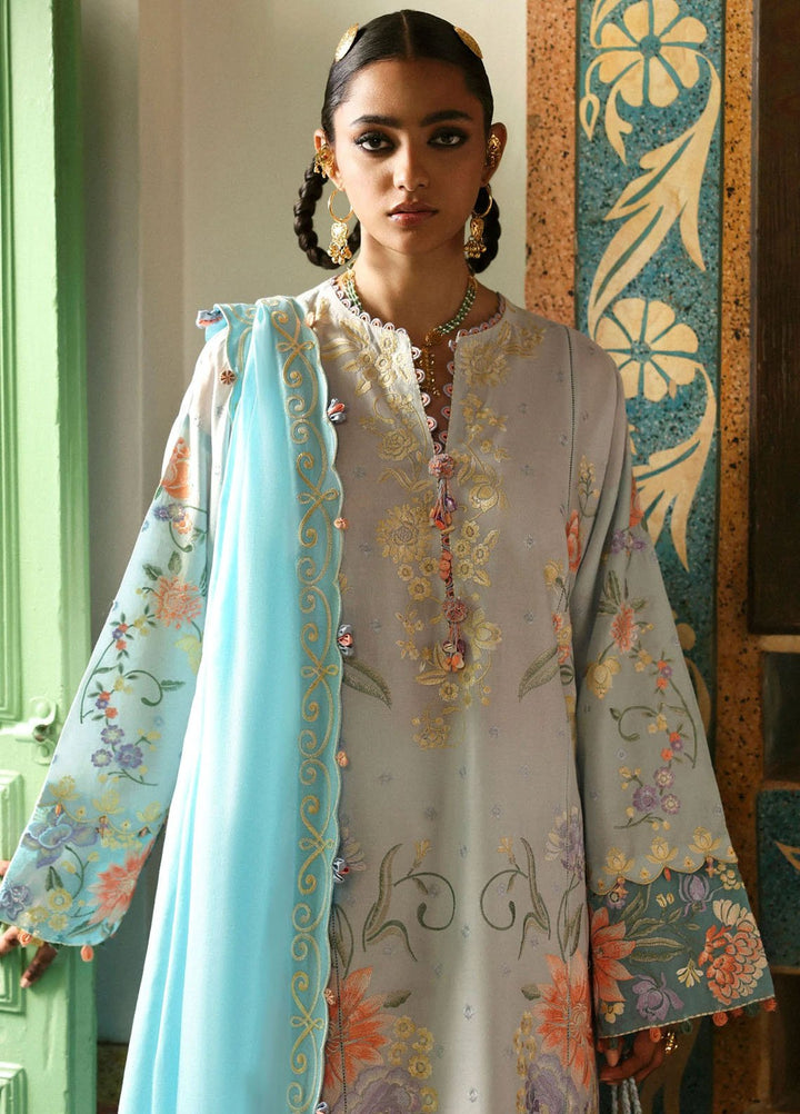Zaha by Khadijah Shah Embroidered Lawn Suits Unstitched 3 Piece ZL25UF D-03 Shehrbano - Festive Collection
